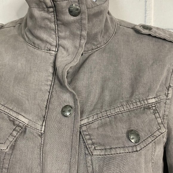 TALULA Gray Cargo Military Style Drawstring Jacket - Picture 6 of 6